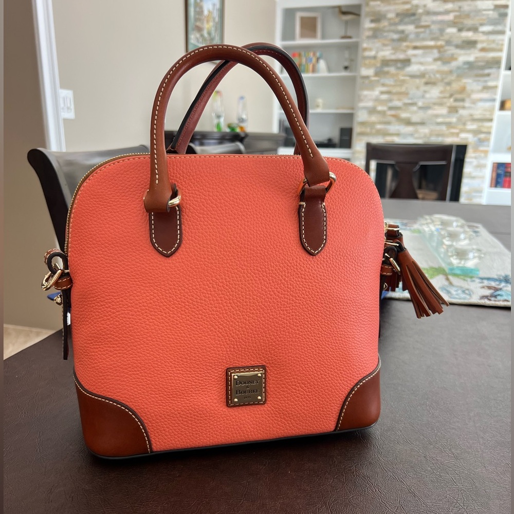 Dooney & Bourke Authentic Pebble Grain Coral  
Domed Satchel original $398